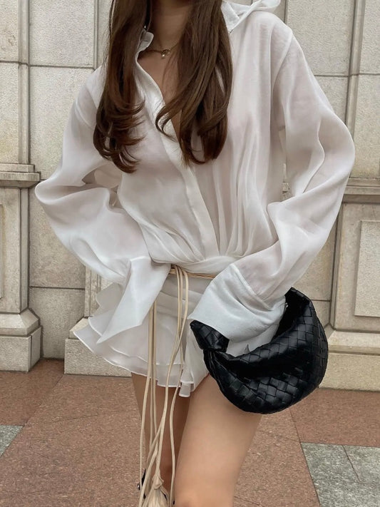 Jehan- Tossy Fashion White Ruffled Mini Dress
